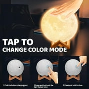 DAYBETTER 4.8Inch Moonlight Night Light for Adults Kids, 16Colors/3D Printing Moon Light Night Lamp for Kids Bedroom Decor