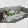 thumbnail image 6 of Letter C Soft Flannel Fleece Throw Blanket, Capital C with Grass Greenland Spring Flourishing Nature Themed Character, Cozy Plush for Indoor and Outdoor Use, 50" x 70", Green Multicolor, by Ambesonne, 6 of 6