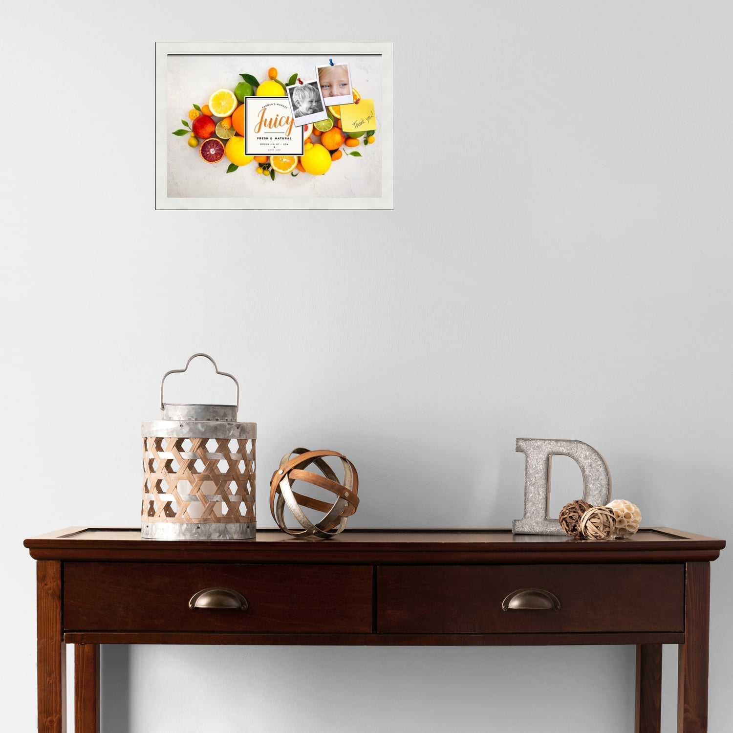 PinPix 18x12 Custom Cork Bulletin Board Fruit Poster Board Has a Fabric Style Canvas Finish, Framed in Fruit, by ArtToFrames (PinPix-1362)