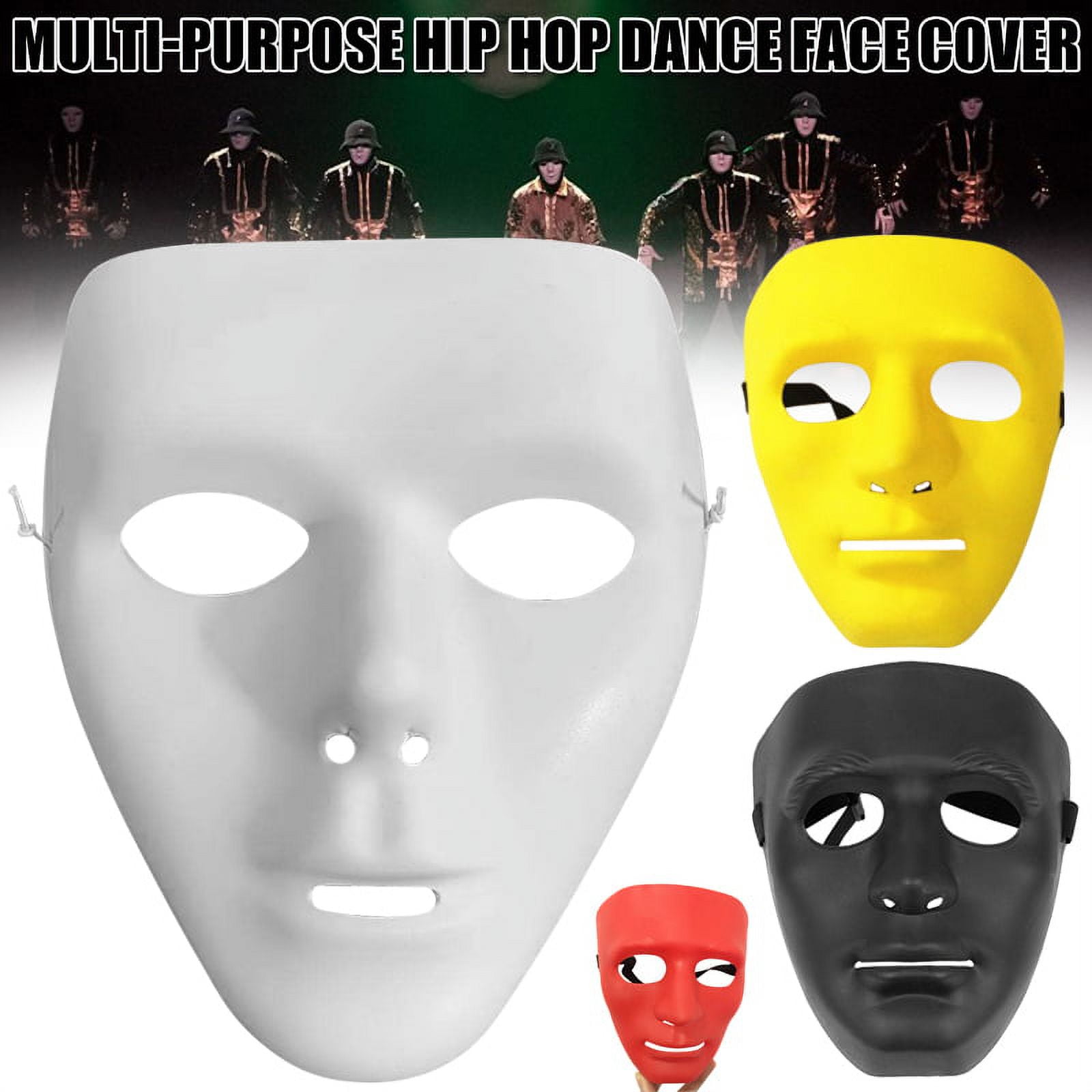 12PCS Paper DIY White Mask Full Face Opera Masquerade Mask Halloween Mask