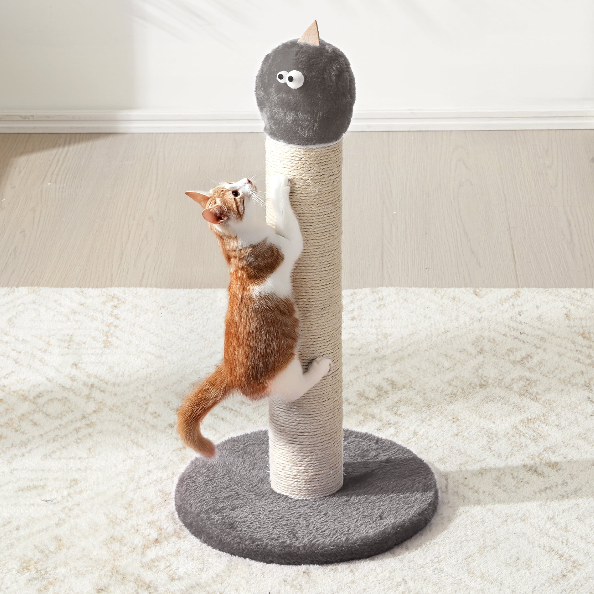 Mayincolor 22-Inch Cat Scratching Post , Durable Sisal Scratch Post for Indoor Cats, Monster-Shaped Cat Scratcher for Kittens & Large Cats, Grey