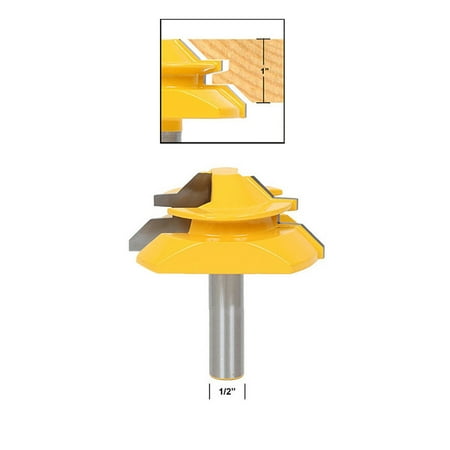 

CHMORA 45Degree Lock Miter Router Bit Woodwork Tenon Cutter Tool 1/2Inch Shank