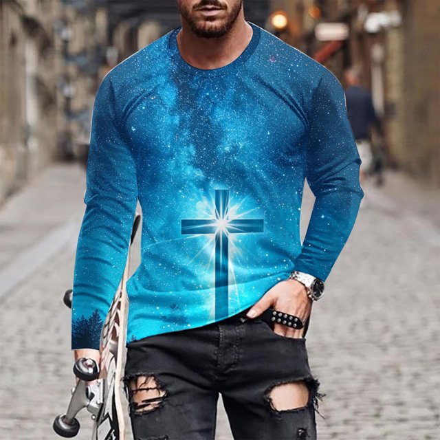 Amzcrzy - Sudadera Para Hombre, Informal, Cuello Redondo, Manga Larga, Camiseta Estampada, Blusa, Multicolor, 2Xl