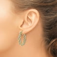 thumbnail image 3 of 14K Yellow Gold and White Rhodium Polished and Textured Twisted Hoop Earrings - 30mm- Made In Italy, 3 of 6