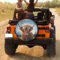 thumbnail image 3 of KAKALAD Beautiful Highland Cow 10 Spare Tire Cover Universal Vehicle Accessories Buckle Car Tools 17”in, 3 of 6