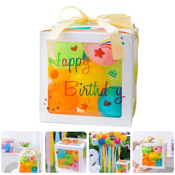 BESTYASH 1Set Multi Color Birthday Balloon Storage Box with Lightweight Reusable Design