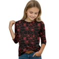thumbnail image 5 of Grblisyd 3/4 Sleeve Shirt for Girls Boys Casual Basic Tees Fall Winter Halloween Crew Neck Tops Blouse 7-8 Years, 5 of 6