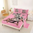 thumbnail image 2 of Manfei Gothic Spider Web Print Halloween King Sheets,Cute Cartoon Bat Bedding,4 Pieces,1 Flat Sheet,1 Fitted Sheet and 2 Pillowcases, 2 of 6