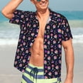 thumbnail image 3 of Haiem Skulls In Floral Printed Hawaiian Shirt for Men - Men’s Casual Beach Summer Shirts - Stretch Fabric with Modern Fit-Large, 3 of 7