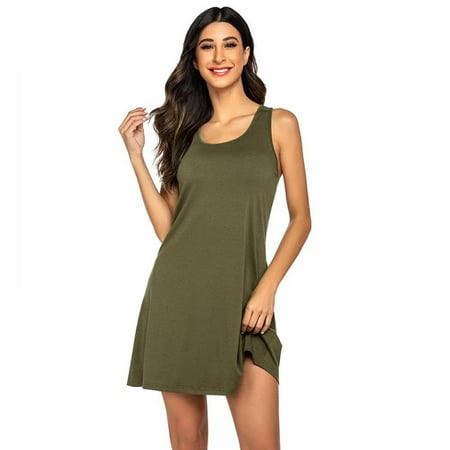

Women s Sleeveless Modal Nightgown Soft Nightshirt Sleepwear Racerback Sleep Dress