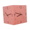 thumbnail image 3 of Reloj de pared de esquina de doble cara, decoración de arte de pared, sin tictac, silencioso, moderno, amigo Rosa, 3 of 7