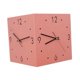 thumbnail image 3 of Reloj de pared de esquina de doble cara, reloj de esquina cuadrado, de metal, silencioso y sin tictac. Rosa, 3 of 7