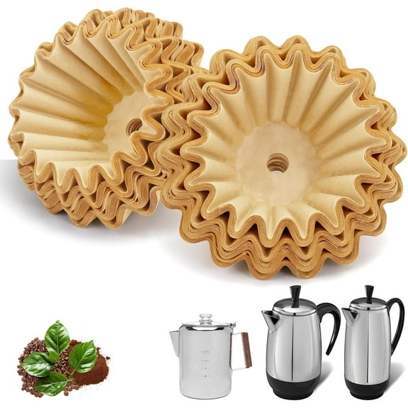 Paper Coffee Filters Compatible with  Coffee Percolator, 100 Pcs Perforated Filter for  8/12 Cup, Coletti Bozeman 12 Cup, Elite Gourmet EC812, Cuisinart PRC-12N