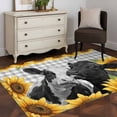 thumbnail image 3 of Area Rugs for Living Room Bedroom, Sunflower Cows 4'x6' Rug Washable Carpet Runner Indoor Outdoor, Farmhouse Floral Watercolor Botanical Plaid Non Slip Accent Floor Mats Rug for Kitchen, Office, 3 of 8