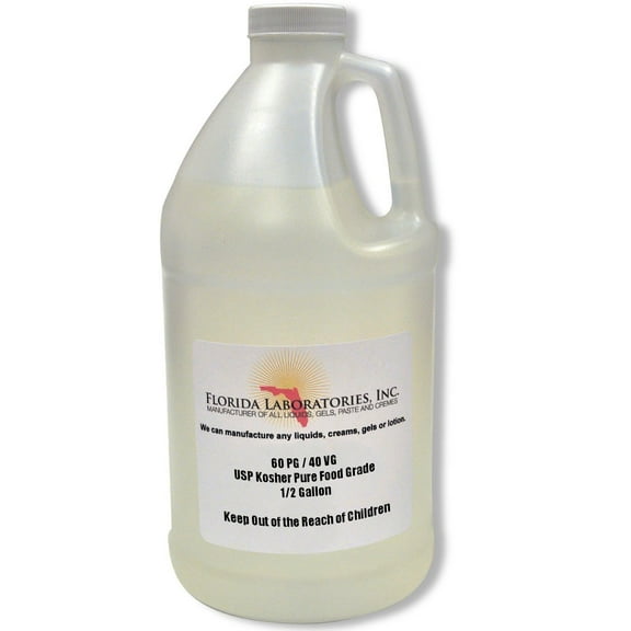 Propylene Glycol & Vegetable Glycerin, 60% PG 40% VG, Half Gallon, Food Grade