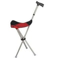 thumbnail image 1 of Esquirla Cane with Seat Walking Rest Portable Travel Lightweight for Sitting Foldable Red, 1 of 8