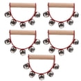 thumbnail image 3 of 5pcs Sleigh Bell Xmas Handle Bells Instrument Musical Shaking Wooden Handbell, 3 of 8