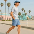 thumbnail image 5 of Dalix Astronaut Beach Short Embroidered Casual Pocket Mesh Drawcord Waist Mens in Carolina Blue S Small, 5 of 5