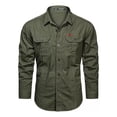 thumbnail image 3 of Camisa Cargo Militar Con Botones De Manga Larga For Hombre, 3 of 8