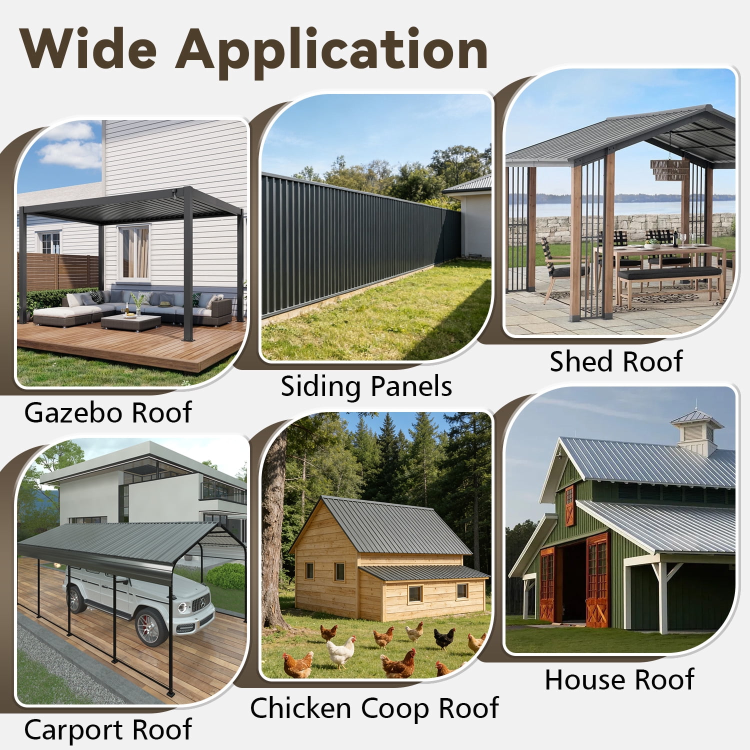 Leumius 15 Pcs Galvanized Steel Corrugated Roof Panels 18.9''x 72.85'',Heavy Duty Metal Waterproof Roofing Sheets for Outdoor House Garages Sheds Pergola Gazebo Chicken Coop Stables,Grey