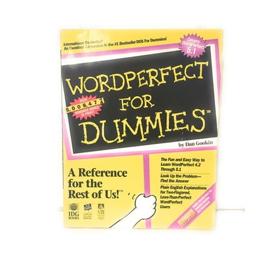 Pre-Owned WordPerfect for Dummies (Paperback) 1878058525 9781878058522