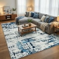 thumbnail image 6 of HOMERRY Area Rug 9' x 12' Modern Abstract Rug for Living Room Washable Soft Indoor Floor Carpet, Blue, 6 of 8