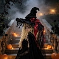 thumbnail image 6 of Dalxymotic Halloween Witch Hat, 18.1 Inch Bow Accent Hat, Halloween Decorations Indoor Outdoor, Fall Decor Spooky Season Hat, Witch Hat Gift for Women, Halloween Party, Home, Mantel, 6 of 6