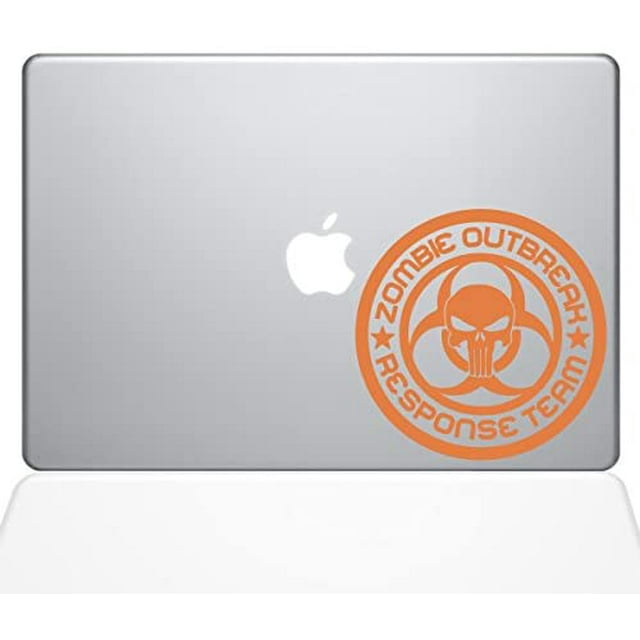 The Decal Guru Zombie Response Team MacBook Decal Vinyl Sticker - 13" MacBook Pro (2015 & Older) - Orange