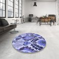 thumbnail image 3 of Ahgly Company Indoor Round Patterned Deep Periwinkle Purple Area Rugs, 6' Round, 3 of 6