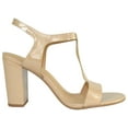 thumbnail image 3 of Delicious Shoes Women Ankle Strap Block High Heel Sandals Open Peep Toe T-Strap REGENT-S Beige Patent 8.5, 3 of 3