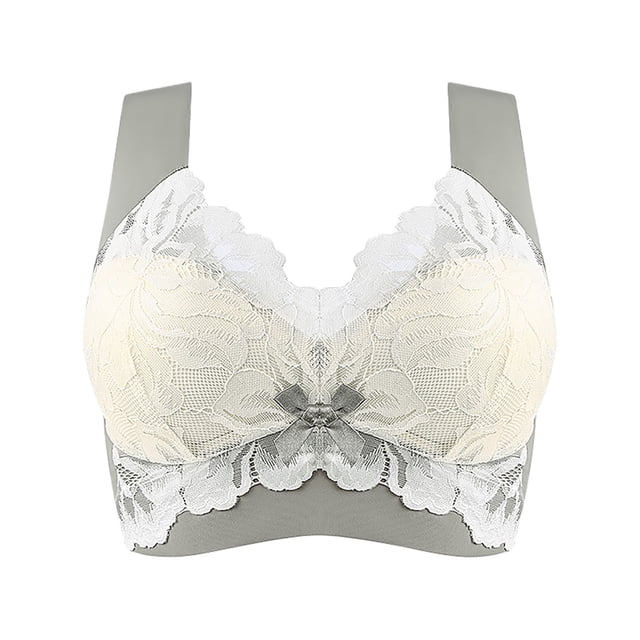 Clearance Sale 2025 Bra Lightly Latex Lined Cup Wirefree Unpadded Full Coverage Plus Size Bra