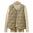 thumbnail image 5 of HAiming Womens Padded Vest Sleeveless Round Neck Snap Button Solid Color Quilted Coat Trendy Clothes, 5 of 6