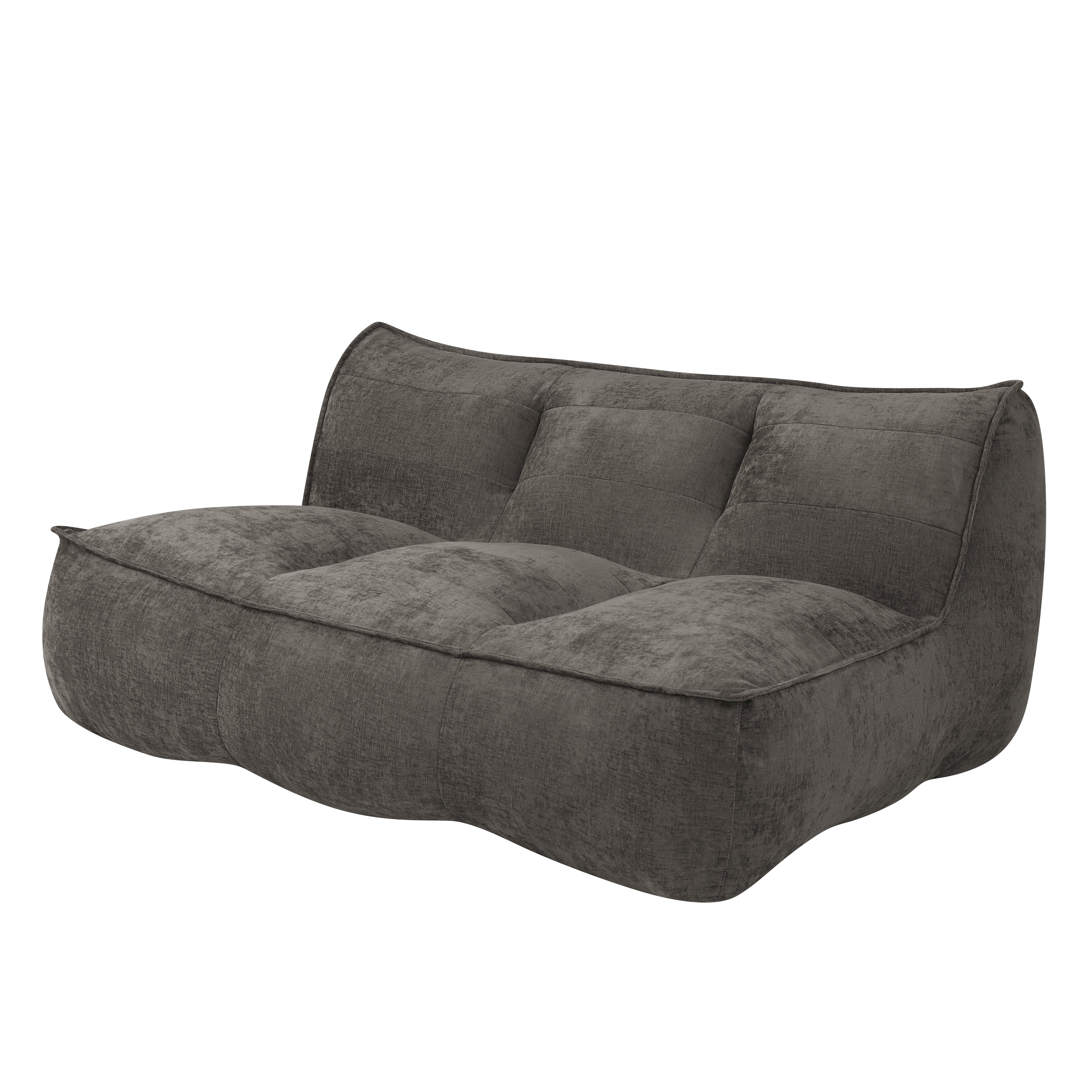 Garitin Bean Bag Sofa and Double Togo Floor Couch 53 Inch, Cotton Linen Lounger for Living Room Bedroom Dorm, Dark Gray