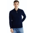 thumbnail image 2 of LANPULUX 100 Merino Wool, Wool Quarter Zipper Sweater, Long-Sleeved Men Sweater, the Most Suitable Gift for the Family, Male Pullover, 2 of 5
