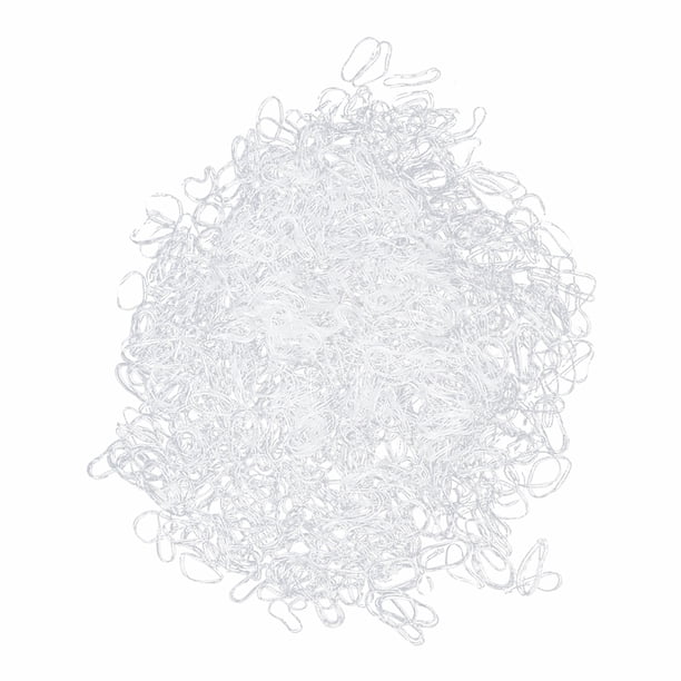 Jumpingount 1000 Uds. Bandas elásticas, cuerda para el pelo, banda de goma para niñas y mujeres, lazo para el pelo, soporte para Coleta, accesorios, Accesorio para el cabello blanco 2.5 cm Jumpingount AP1235-02B