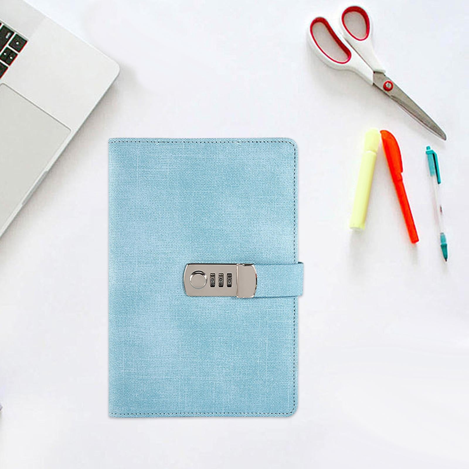 FVDPWYE Diary with Lock A5 200 Pages Notepad Lock Journal Planner Organizer Notebook Blue
