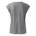 thumbnail image 4 of Gray Women's Short Sleeve T-shirt, Women Cap Sleeve Summer Casual Tops V Neck Solid Color Casual Shirts Loose Fit Blouse,Women's Short sleeve T-shirt XL, 4 of 7