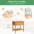 thumbnail image 3 of Merluxy Solid Wood Nightstand with Turned Legs, Vintage Wide Bedside Table with Drawer, Wooden End Table for Bedroom/Living Room, Natural, 3 of 9
