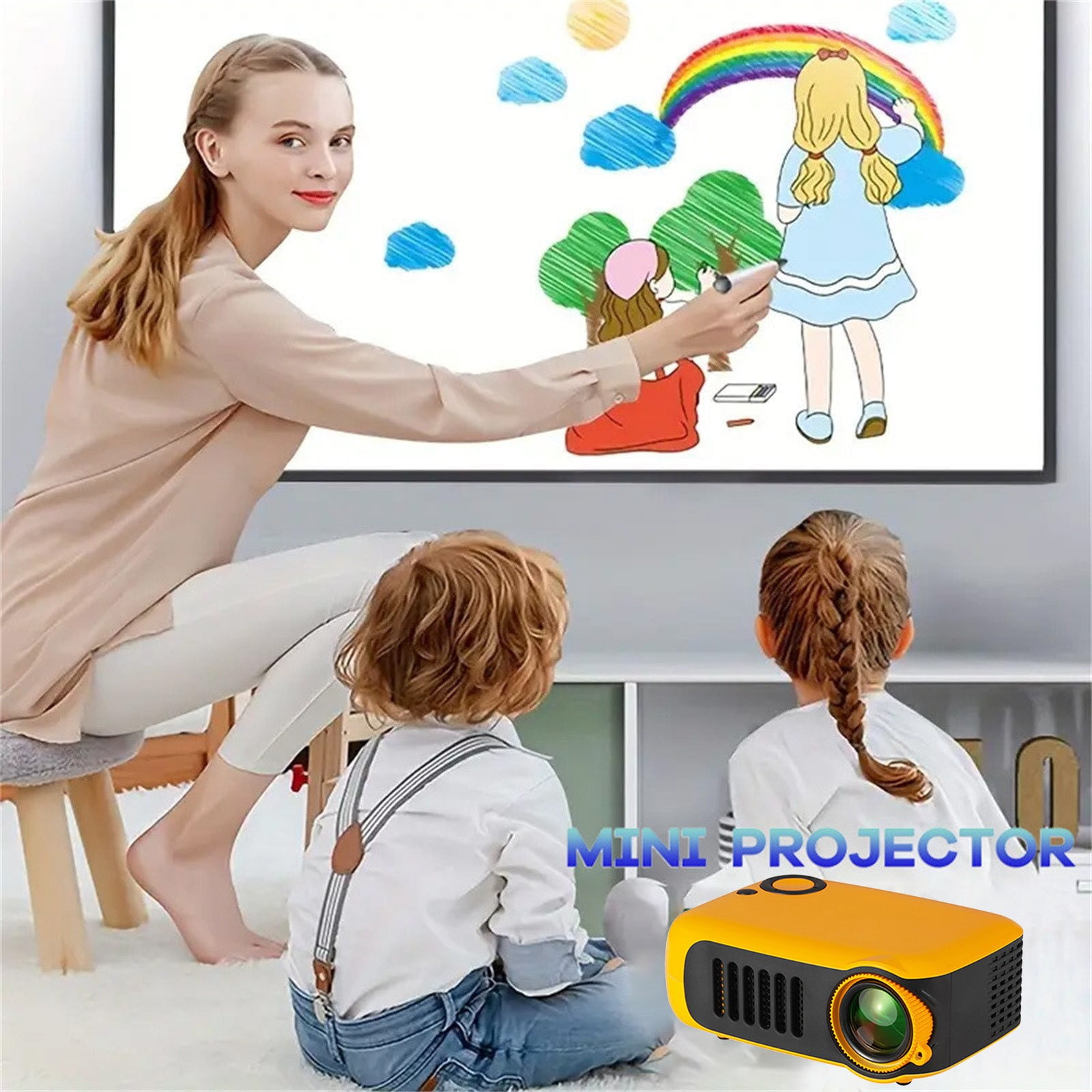 Nkmbld Smart Projector with WiFi and Bluetooth, Support Movie Projector 1080P HD, Auto Keystone Correction,Compatible with TV Stick, HDMI, USB, Smartphone, Laptop