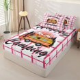 thumbnail image 2 of Erosebridal Cartoon RV Car Pattern Zipper Queen Comforter Set with Fitted Sheet and 2 Pillowcases,Happy Camping Zipper Bedding Set,Pink Orange White,Reversible, 2 of 6