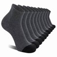 thumbnail image 3 of Babcutegg Men's Low Cut Athletic Socks 5-Pack Cushioned Running Breathable Cotton Sport Ankle Socks Gray Size S, 3 of 3