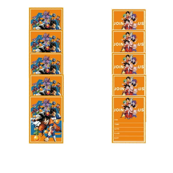 Dragon Ball Invite Invitations Cards Stock Bulk Birthday Fill-in Party Supplies Decorations