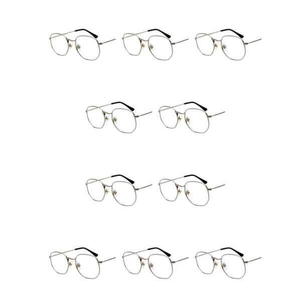 Sonducket Gafas de sol hexagonales con montura ligera, lentes polarizadas de moda, protección , cómoda montura plateada C7 marco plateado C7 10Conjunto