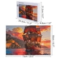 thumbnail image 4 of Pirate Ship Battleship Shaped 1000 Piece Jigsaw Puzzles for Adults Sunset Background Art Jigsaw Puzzle Challenging Family Activity Games Colorful DIY Craft Puzzle for Home Decor Gifts 30x20 Inches, 4 of 7