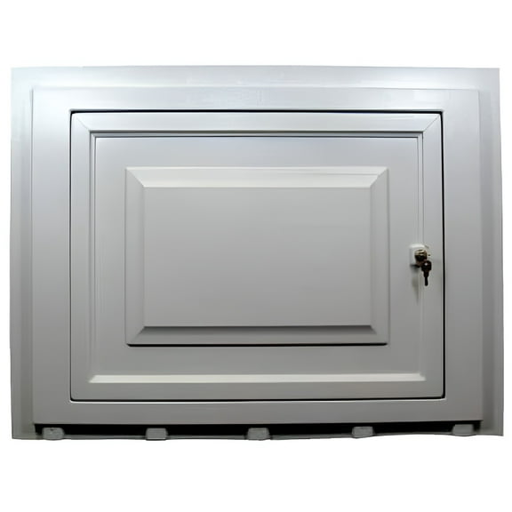 White Vinyl Skirting Access Door for Mobile Home Underpinning with Keyed Lock
