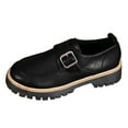 thumbnail image 6 of Womens Loafers Fashion Buckle Strap Round Toe Vintage Leather Work Office Dress Shoes Classic Lug Sole Low Heel Business Casual Shoes Black Size 7.5, 6 of 6
