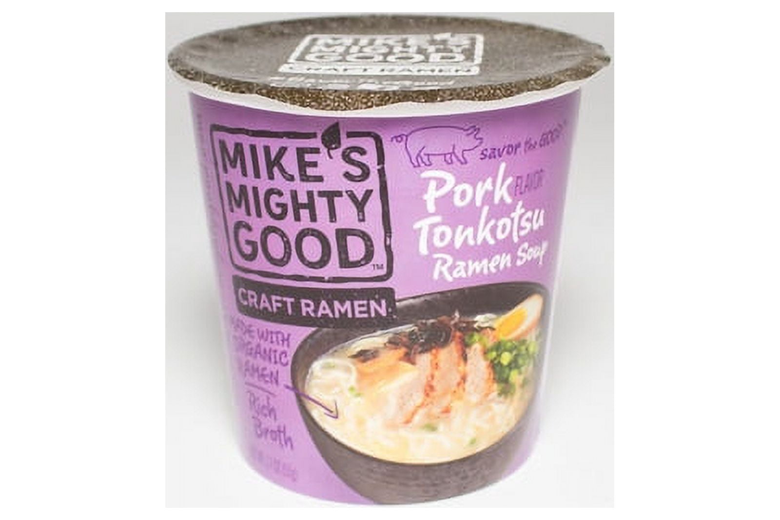 (Price/Case)Mike's Mighty Good Craft Ramen Organic Pork Tonkotsu Ramen Noodle Soup, 1.7 Ounces, 6 per case