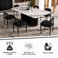 thumbnail image 3 of Morden Fort 71" Dining Table Set for 4, White Marble Top Dining Table with 6 Armless Black Boucle Chairs for Kitchen, Dining Room, Restaurant, Conference Room, 3 of 7