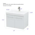 thumbnail image 4 of WindBay Wall Mount Floating Bathroom Vanity Sink Set. Tan Vanity, White Integrated Sink Countertop - 29.25", 4 of 5