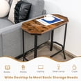 thumbnail image 3 of Resenkos Nightstand,Coffee Side Table,Narrow End Table with Rustic Wood Grain and Stable Steel Frame-Rustic Brown, 3 of 7